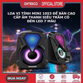 [BH 12 THÁNG] Bộ 02 Loa vi tính-loa máy tính- oa laptop mini 1053 để bàn cao cấp âm thanh siêu trầm có đèn led 7 màu
