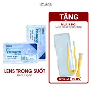 Kính Áp Tròng 1 Ngày Trong Suốt Cao Cấp Êm Mềm Mỏng Mịn Cho Mắt Thở VIVIMOON