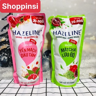 Sữa tắm dưỡng da Hazeline sáng da Matcha lựu đỏ túi 1kg