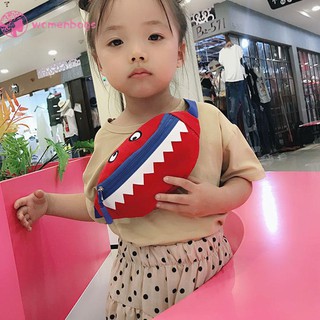 Túi Đeo Hông Vải Canvas Hình Cá Mập Hoạt Hình Cho Bé