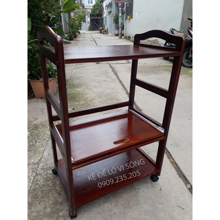 [Mã LIFEBKA5 giảm 10% tối đa 1 Triệu đơn 500k] kệ để lò vi sóng, nồi cơm điện 3 tầng (Nâu)