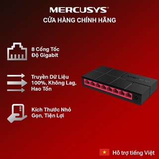 Bộ Chia Tín Hiệu Để Bàn Mercusys MS108G Switch 8 Cổng - Sản phẩm chính hãng