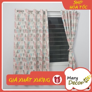Rèm cửa decor trang trí nhà cửa nhiều mẫu mã cực đẹp - họa tiết tam giác mầu R-E08