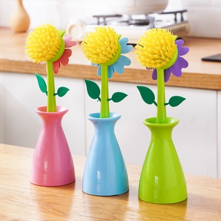 Dụng cụ cọ xoong nồi bát đĩa hình bông hoa có hộp đựng (CBH03)