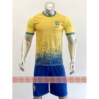 Quần áo bóng đá Đội tuyển Brazil tổng hợp thun mềm mịn co dãn tốt