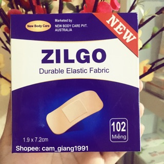 Băng Cá Nhân Zilgo Hộp 102 Miếng Bản Nhỏ