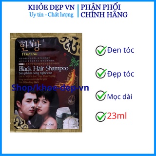 Dầu gội đen tóc - Gội đen nhân sâm. đen tóc chỉ bằng cách gội. An toàn, dễ sử dụng, hiệu quả cao - 1 gói