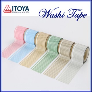 Băng dính trang trí Washi Tape kẻ Caro, 35mm x 5m