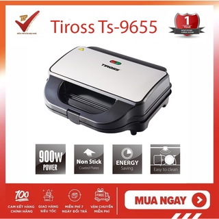 [Mã ELHADEV giảm 4% đơn 300K] [CHÍNH HÃNG] Máy kẹp nướng bánh mỳ Sandwich 3 TRONG 1 Tiross TS9655 - Bảo hành 12 tháng