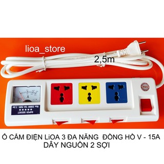 Ổ CẮM LiOA 3 ĐA NĂNG  CÓ ĐỒNG HỒ V .