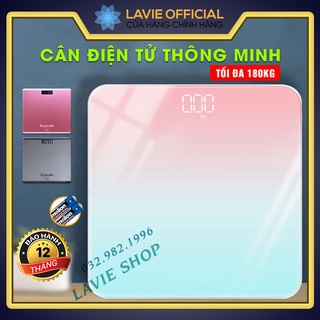 Cân Sức Khỏe Gia Đình Cân Điện Tử Siêu Chính Xác Mặt Kính Cường Lực, Màn Hình LCD Cao Cấp Chịu Tải 180kg