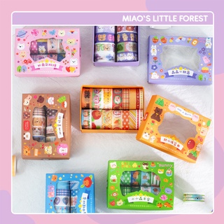 Washi tape MIAO'S LITTLE FOREST hộp 16 cuộn băng dính trang trí cute dán sổ tay bullet journal MWT239