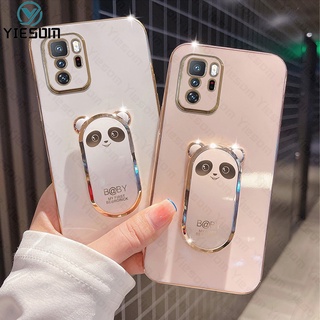 Ốp Điện Thoại Silicon Dẻo Họa Tiết Hoạt Hình Chú Gấu Kèm Giá Đỡ Cho Xiaomi Poco X3 GT X3 X4 Pro Nfc M3 M4 Pro 5G F3