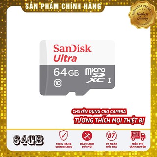 [Chính hãng] Thẻ nhớ Sandisk Ultra 64G tốc độ 80MB/S. BH 05 năm