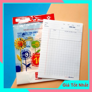 Giấy Kiểm Tra Cấp 1 Hồng Hà 4 Ô Ly 15 tờ đôi/tập