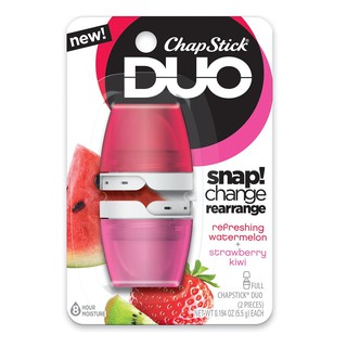 Bộ 2 Son dưỡng môi hương dâu kiwi &amp; dưa hấu ChapStick DUO Moisture Lip Balm 2x5,5g (Mỹ)
