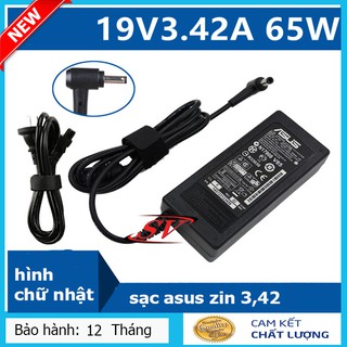 [Sạc Zin] sạc laptop asus 19,5v-3,42a 65w - sạc zin hình chữ nhật | FREE SHIP ĐƠN TỪ 50K