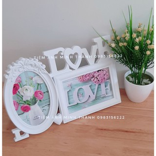 Khung ảnh để bàn, treo tường chữ Love miễn phí in ảnh