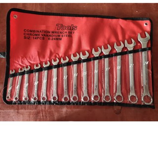 Bộ cờ lê 14 cây(6mm-24mm)thép cacbon.