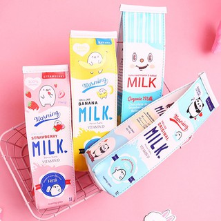 Hộp Bút Da Pu Hoạ Tiết Hộp Sữa MILK Siêu Dễ Thương H181