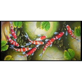 Tranh Chín cá chép - Cửu ngư quần tụ