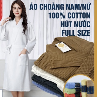 Áo Choàng Tắm, Áo Choàng Ngủ Hàng Cao Cấp 100% Cotton Dùng Trong Khách Sạn, Nhà Nghỉ, Spa, Đi Biển, Đi Ngủ