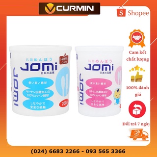 Tăm bông Jomi kháng khuẩn cho trẻ em và người lớn, bông ngoáy tai đầu tròn và xoắn lấy ráy tai, từ Nhật Bản