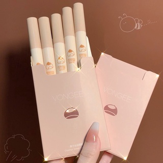 Set son kem lì hạt dẻ gồm 5 thỏi son mềm mịn môi tôn da lâu trôi màu đỏ gạch nội địa Trung