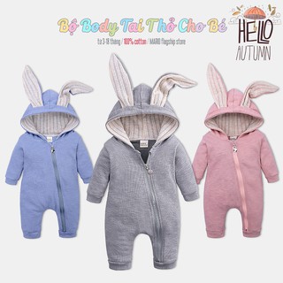 Bộ body tai thỏ bé trai bé gái KIDS TALES bodysuit hình thú cho bé chất cotton mềm mại hàng xuất khẩu