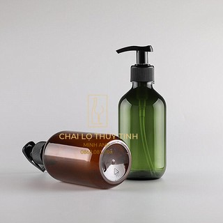 < SALE> [300ml/500ml] CHAI NHỰA PET XỊT VÒI NHẤN NÂU RÊU- CHAI CHIẾT MỸ PHÂM, DẦU GỘi, SỮA TẮM