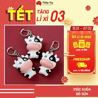 Móc Khóa Gọi Người Yêu - Móc Khóa Bò Sữa Cặp Đôi Phát Ra Tiếng Tích Hợp Đèn LED
