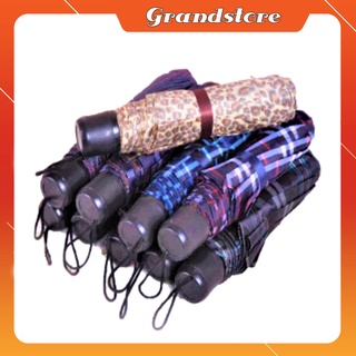 Dù gấp gọn che nắng mưa cầm tay nhiều màu vải dù có dây móc treo, ô xếp gọn thời trang tiện dụng