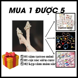 dép sục nữ nhún bèo đính ngọc da mềm thời trang phong cách hàn quốc sang chảnh đi dạo đi chơi siêu đẹp Ms: Sục bèo nhún
