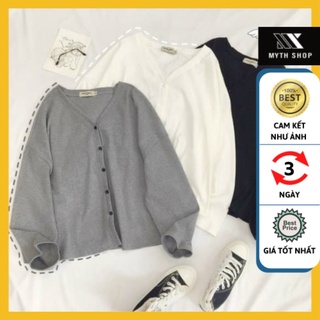 Áo Khoác Thun Gân Cardigan Trơn Hàn SIMPLE Ulzzang (Ảnh thật)