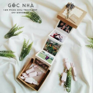 Hộp album dạng kéo 10 hình | love box ( loại tự in dán hình)