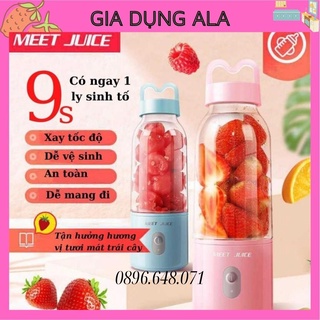 Máy Xay Sinh Tố Cầm Tay Đa Năng Mini Hoa Quả Trái Cây 500ml, Máy Say Sinh Tố Cực Nhanh 9s Cao Cấp