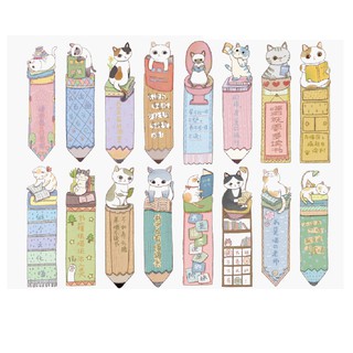 Hộp 30 Đánh Dấu Sách Bookmark Chú Mèo Học Vấn