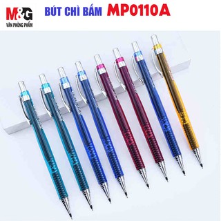 Bút chì kim bấm M&amp;G MP0110A ngòi 0.5 mm, màu đỏ, xanh dương, xanh ngọc, vàng-1 cây
