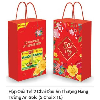 Hộp quà Tết 2021 2 chai dầu thượng hạng Tường An Gold (2 chai*1 L)