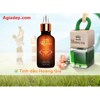 Tinh dầu thiên nhiên cao cấp Hoàng Gia (The Royal) - Bản hình vuông treo oto xe hơi 8ml + Chai 20ml - Nhiều mùi lựa chọn