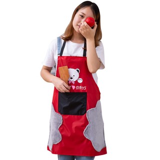 ⚡FREESHIP TỪ 50K⚡Tạp Dề Chống Thấm Nước In Hình Gấu Dễ Thương Có Thể Chùi Tay 88209