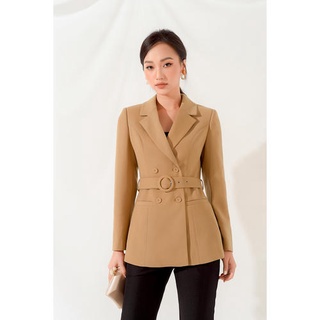 Áo Vest Cổ Bẻ Đính cúc kèm đai MMOutfit V0820153
