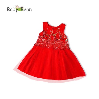 [MÃ THƯƠNG HIỆU UY TÍN Voucher giảm 10%] Đầm Voan Công Chúa Phủ Lưới thêu Hoa Bé Gái BabyBean
