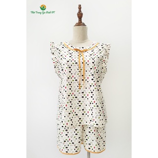 Bộ cotton VT quần lửng áo ngắn tay nữ B42.2002 - Thời Trang Gia Đình VT