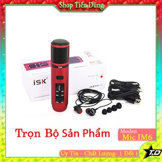 MIC THU ÂM ISK IM6 BỘ ĐỦ LIVE STREAM TẶNG TAI NGHE ISK K1- Dòng micro thu âm kiêm pin có thể hát liên tục 4h trở lên
