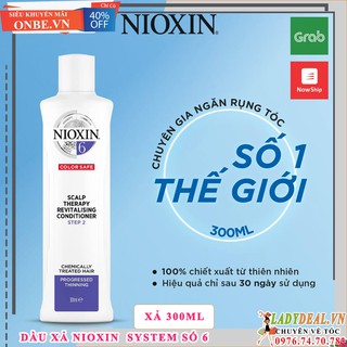 NIOXIN 6 | Dầu Xả Nioxin 6 Dành Cho Tóc Hay Tạo Kiểu, Thưa Mỏng Và Rụng Nhiều [ NHIỀU DÙNG TÍCH ] 250ml Dùng Thử - 300ml