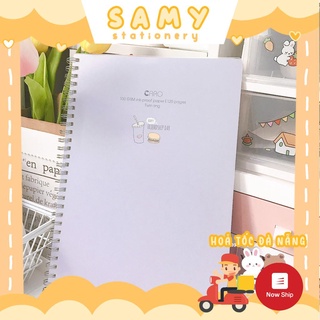 Combo 2 Sổ Caro Lò Xo Bìa Họa Tiết 120 Trang Size B5 Bìa Nhựa 100GSM KLONG Làm Bullet Journal và Planner Sổ Tay
