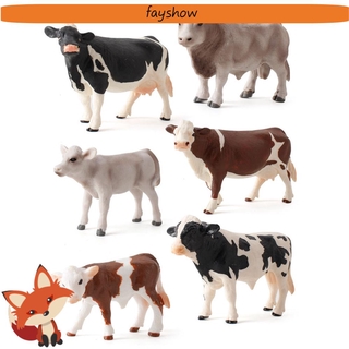 Set 1 / 6 Mô Hình Động Vật Bằng Nhựa Dễ Thương Cho Bé