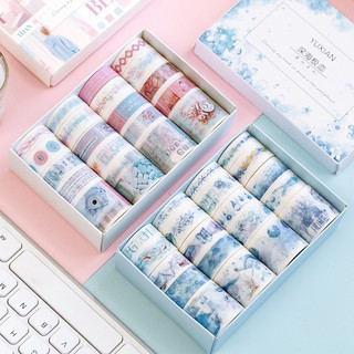 Set 20 Cuộn Băng Dính Washi Tape Trang Trí Scrapbook, Planner