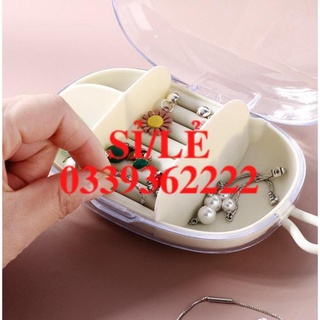 [ COCOLOVE ] Hộp đựng trang sức 4 ngăn bằng nhựa trong suốt có dây treo tiện dụng khi đi du lịch công tác (HTS04)